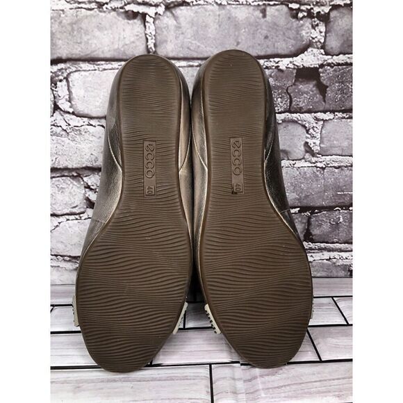 Ecco Silver Pewter Leather Rhinestone Ballet Flats Shoes Women’s Sz 40EU/9M US - Picture 14 of 16